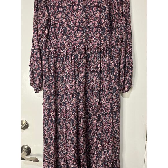 Faherty Isabella Long Sleeve Tiered Midi Dress Fiona Block Print Sz Medium NWOT - Picture 15 of 16